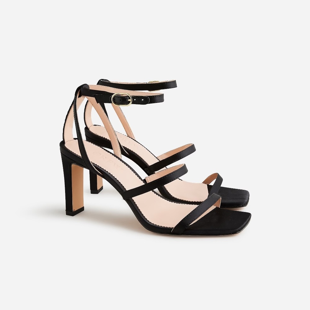 J.Crew Ava Strappy Heels in Satin